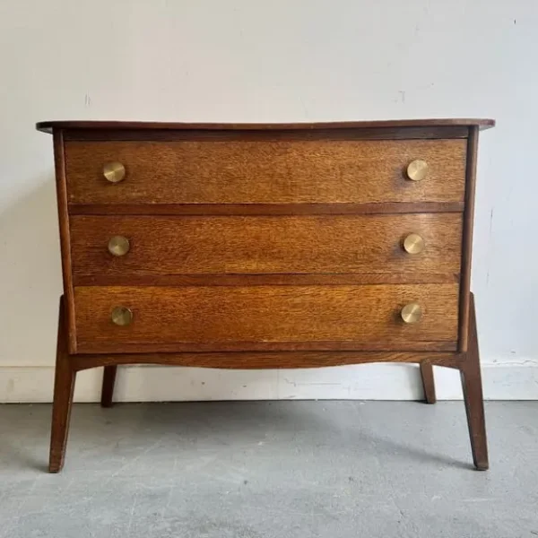 Vintage Chest of 3 Drawers with Brass Handles