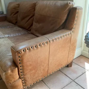Sofology Tan Leather Sofa - Image 2