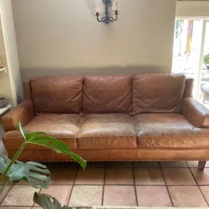 Sofology Tan Leather Sofa
