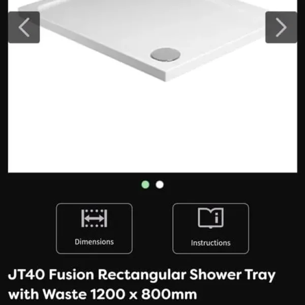 1200 x 800 shower tray