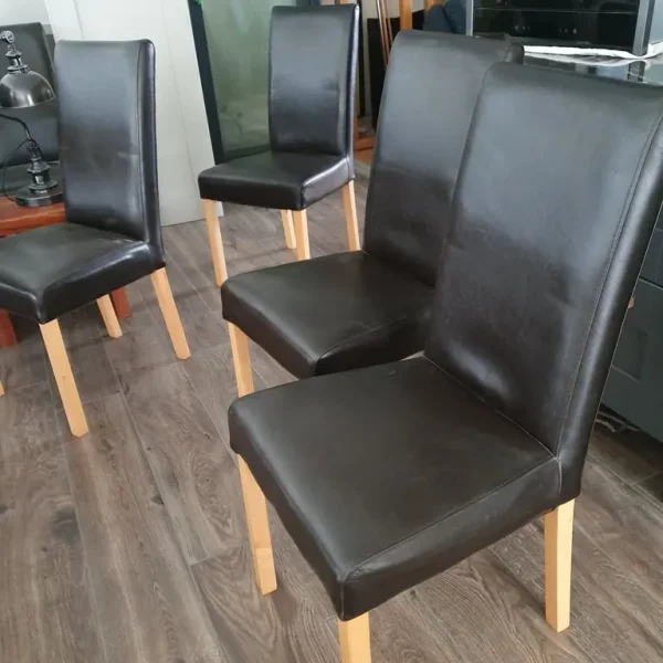 4 leather chairs