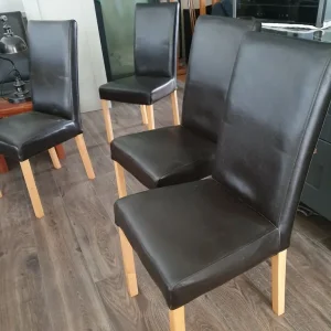 4 leather chairs