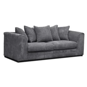 3 Seat Grey Corduroy Sofa - Image 2