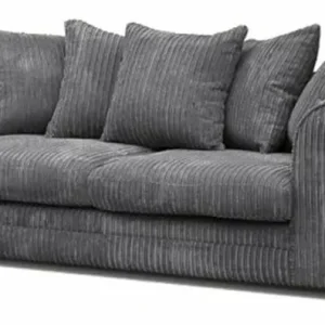 3 Seat Grey Corduroy Sofa - Image 3