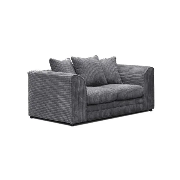 3 Seat Grey Corduroy Sofa
