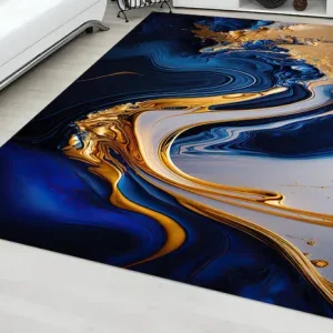 Blue Marble Rug and Runner