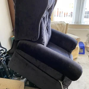 Black Dralon rise and recline chair - Image 2