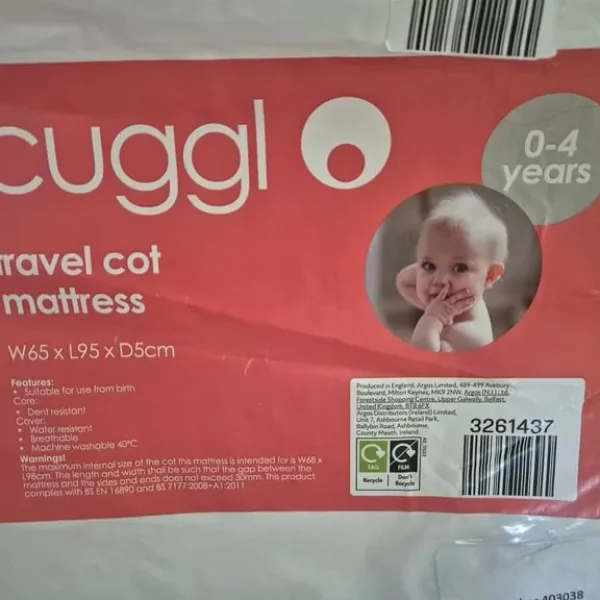 Travel Cot Mattress Unopened