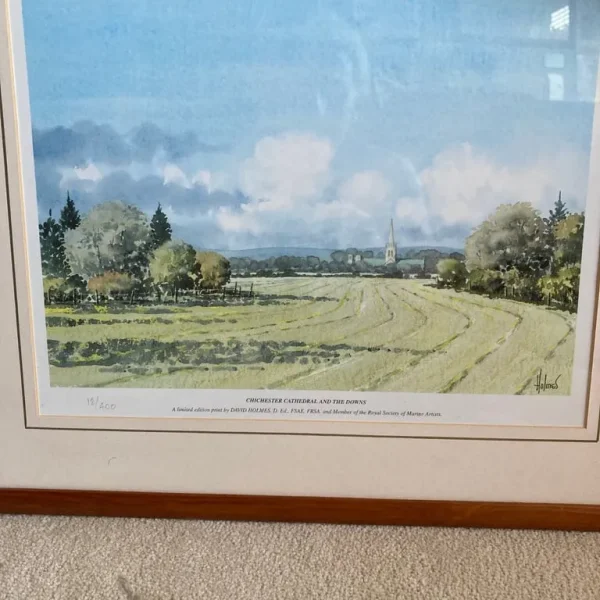 Limited Edition Print of Chichester Cathedral and the Downs
