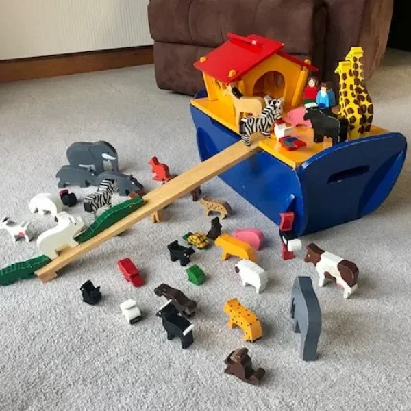 Noah's Ark and Animals Wooden Toy Set