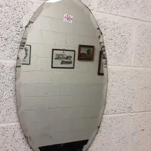 Vintage oval mirrors, one with white metal frame - Image 4