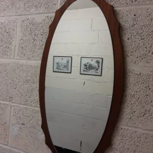 Vintage oval mirrors, one with white metal frame - Image 8