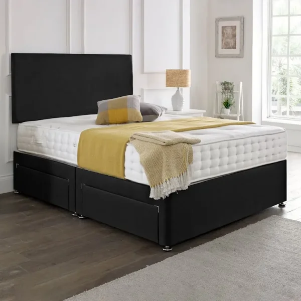 Divan bed with extra soft mattress and drawers – Single, Small Double, Double, King Size