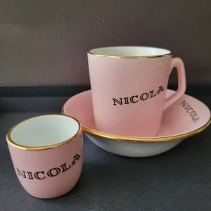 Vintage 1960's Pink Ceramic Bowl, Mug and Egg Cup - Image 2