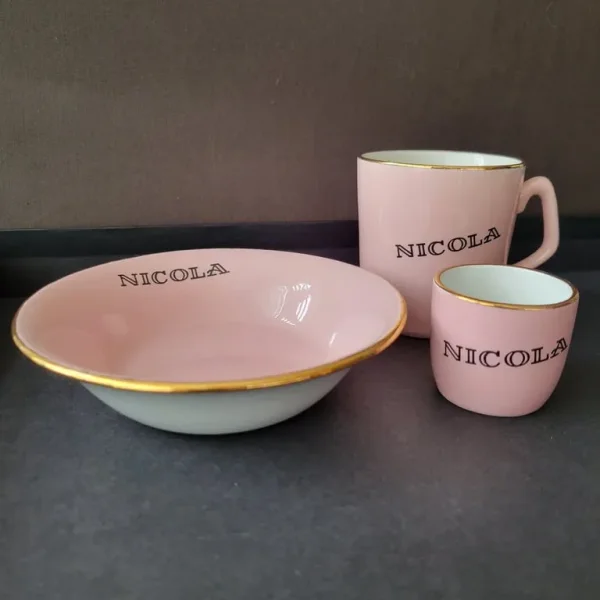 Vintage 1960's Pink Ceramic Bowl, Mug and Egg Cup