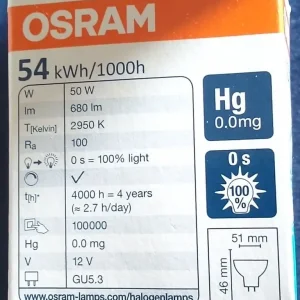 New Osram 50w deco cover light bulbs x5 in original boxes - Image 2