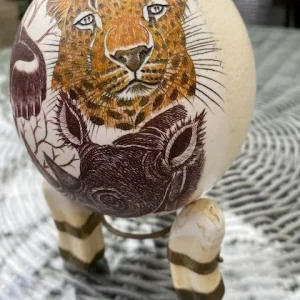 African Decorated Ostrich Egg Ornament - Image 3
