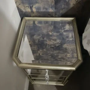 mirror bedside tables x2 - Image 2