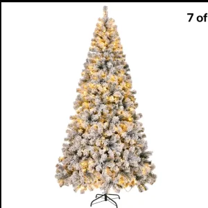 Christmas tree bushy snow flock 8ft with 200 LED lights - Image 2