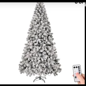 Christmas tree bushy snow flock 8ft with 200 LED lights - Image 3