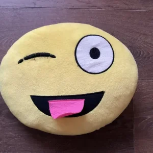 Dolphin and emoji plush cushion