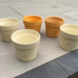 Patterned ceramic plant pots