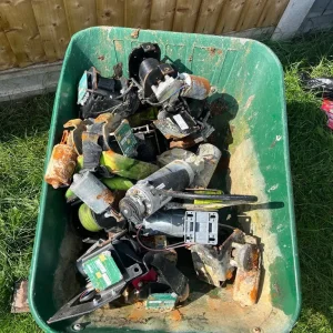 Scrap. Motors and batteries lawn mower hedge trimmer