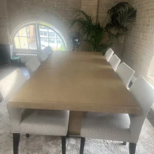 Large Dining Table and Upholstered Chairs - Image 3