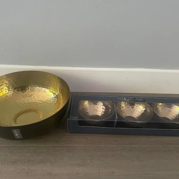 Fox & Ivy Hammered Steel Soho Nibble Bowls Set