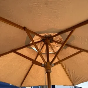 Wooden garden parasol with table - Image 2