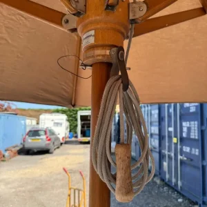 Wooden garden parasol with table - Image 4