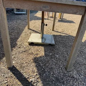 Wooden garden parasol with table - Image 6