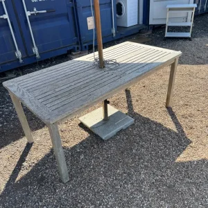 Wooden garden parasol with table - Image 7