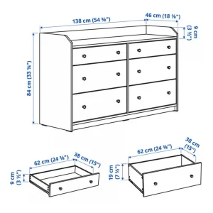 IKEA hauga chest of 6 drawers grey - Image 2
