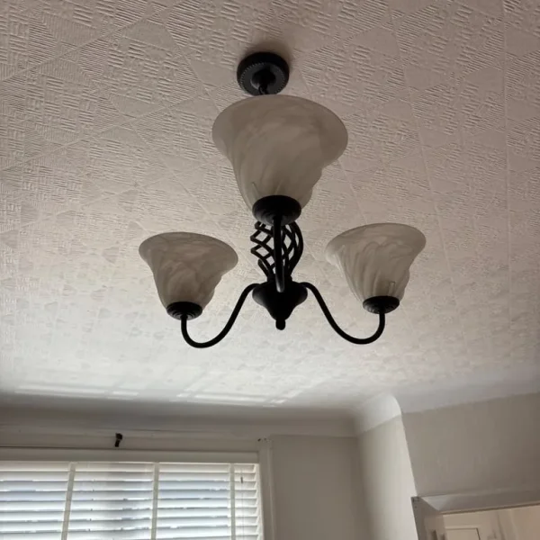 Black wrought iron ceiling chandelier