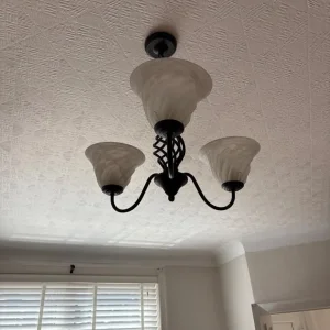 Black wrought iron ceiling chandelier
