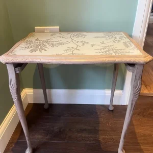 Shabby chic coffee table, glass top