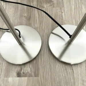 2x Small Chrome Table Bedside Lamps (White/Cream Shades Included) - Image 6