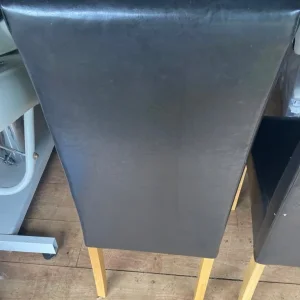 Dunelm Brown Faux Leather Dining Chairs x 2 - Image 2