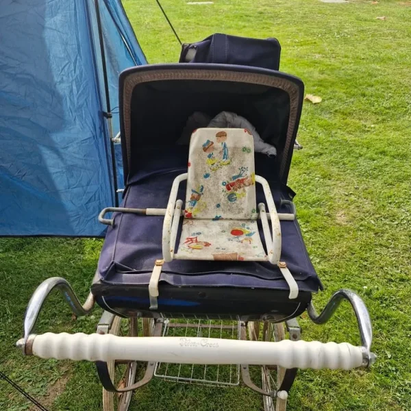 Vintage silver cross dolls pram