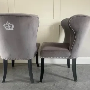2 wing back velvet dining chairs - Image 3