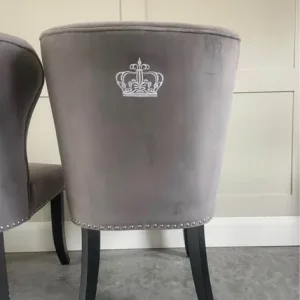 2 wing back velvet dining chairs - Image 4