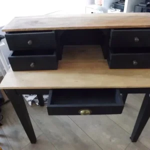 Black wooden desk with drawers - Image 2