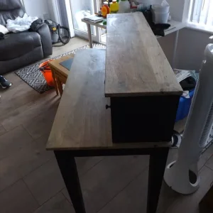 Black wooden desk with drawers - Image 3