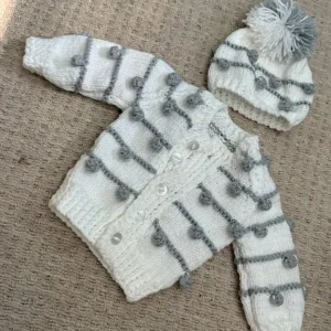 baby boy cardigan and matching hat