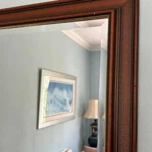 Bevelled Frame Dark Pine Mirror with Gilt Edge - Image 2