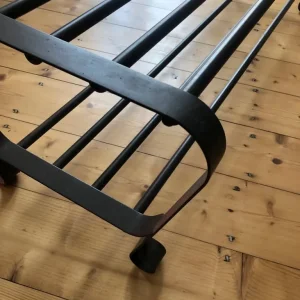 Metal shoe rack with two shelves
