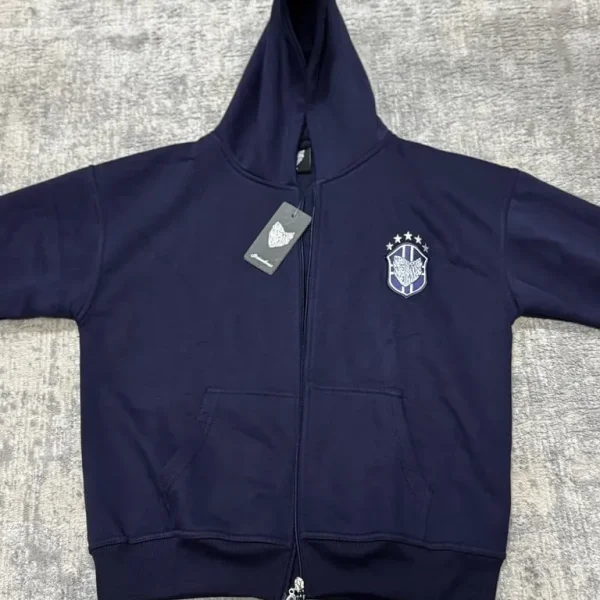 Navy Screwloose Zip Up Hoodie