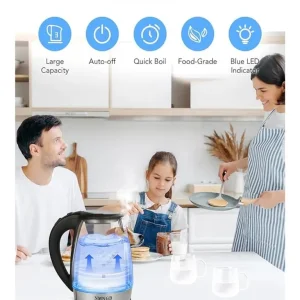 1.8 litre glass electric kettle with LED light - Image 3