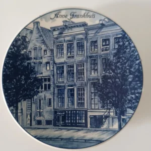 Amsterdam Anne Frank House small Delft Blue Plate ready to hang